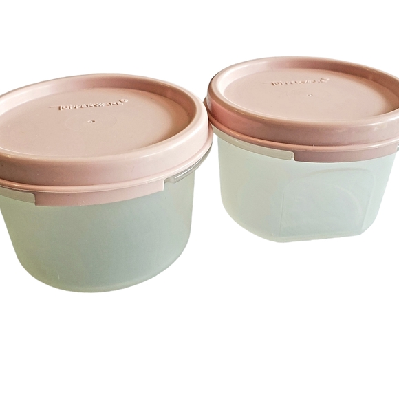 Tupperware Pink Modular Mates 2 Pack Small Round Container Set 200 ml each #1 - Picture 9 of 11